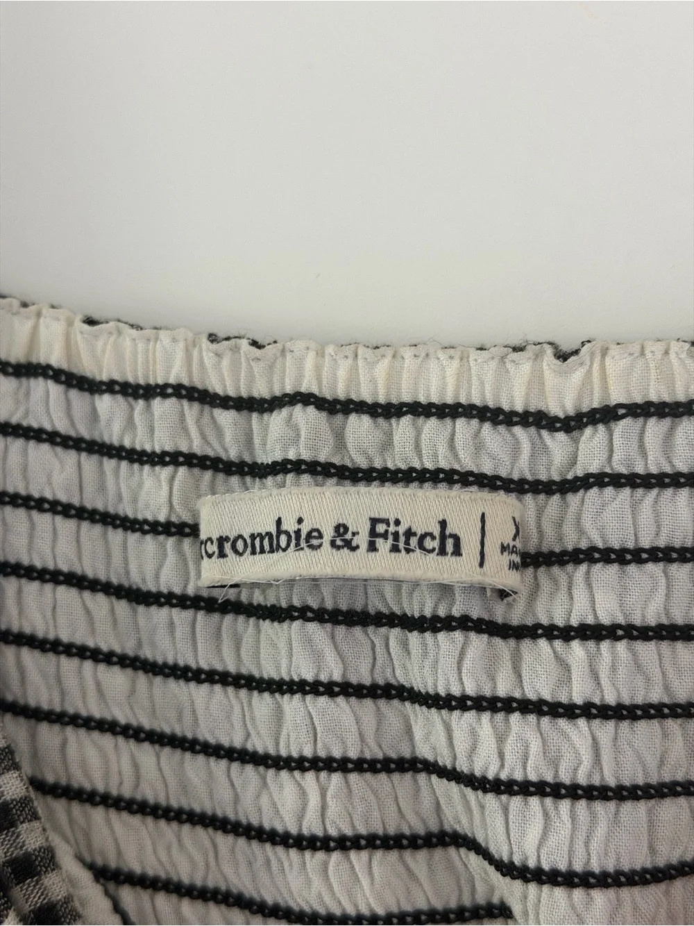 Abercrombie & Fitch Black and White Gingham Midi Dress